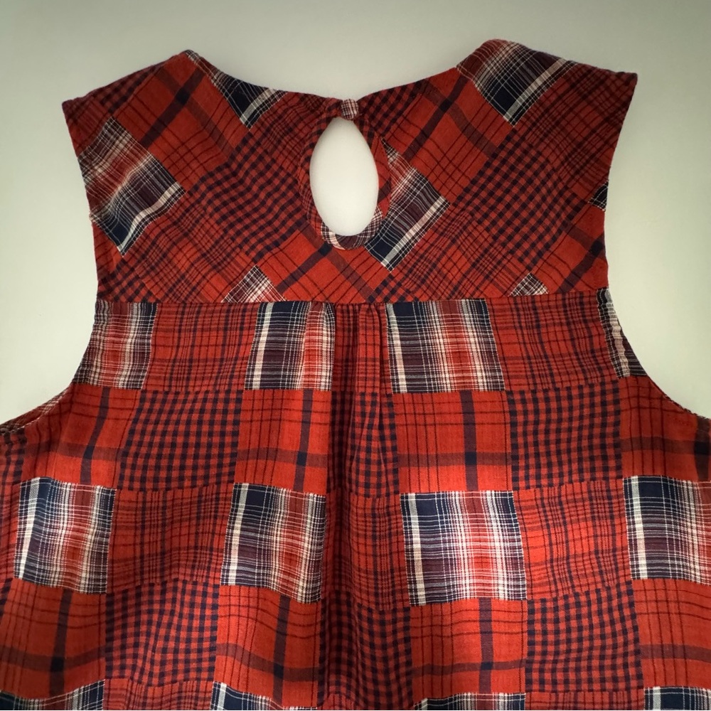 Fervour Patchwork Plaid Peter Pan Collar Sleevele… - image 9